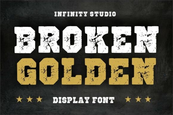 Broken Golden: A Bold Varsity-Style Typeface for Creative Projects