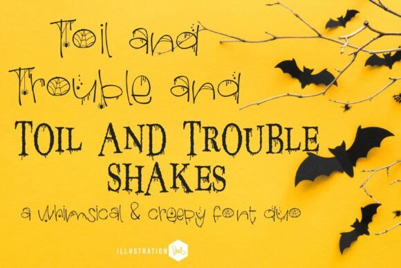 Toil and Trouble Duo: A Spooky-Chic Font for Editorial Design