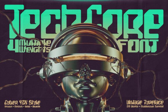 Transform Your Brand with Techcore: A Cyber-Vintage Typeface